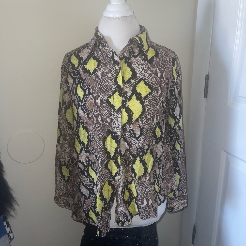 Chic Snakeskin Button Down Shirt